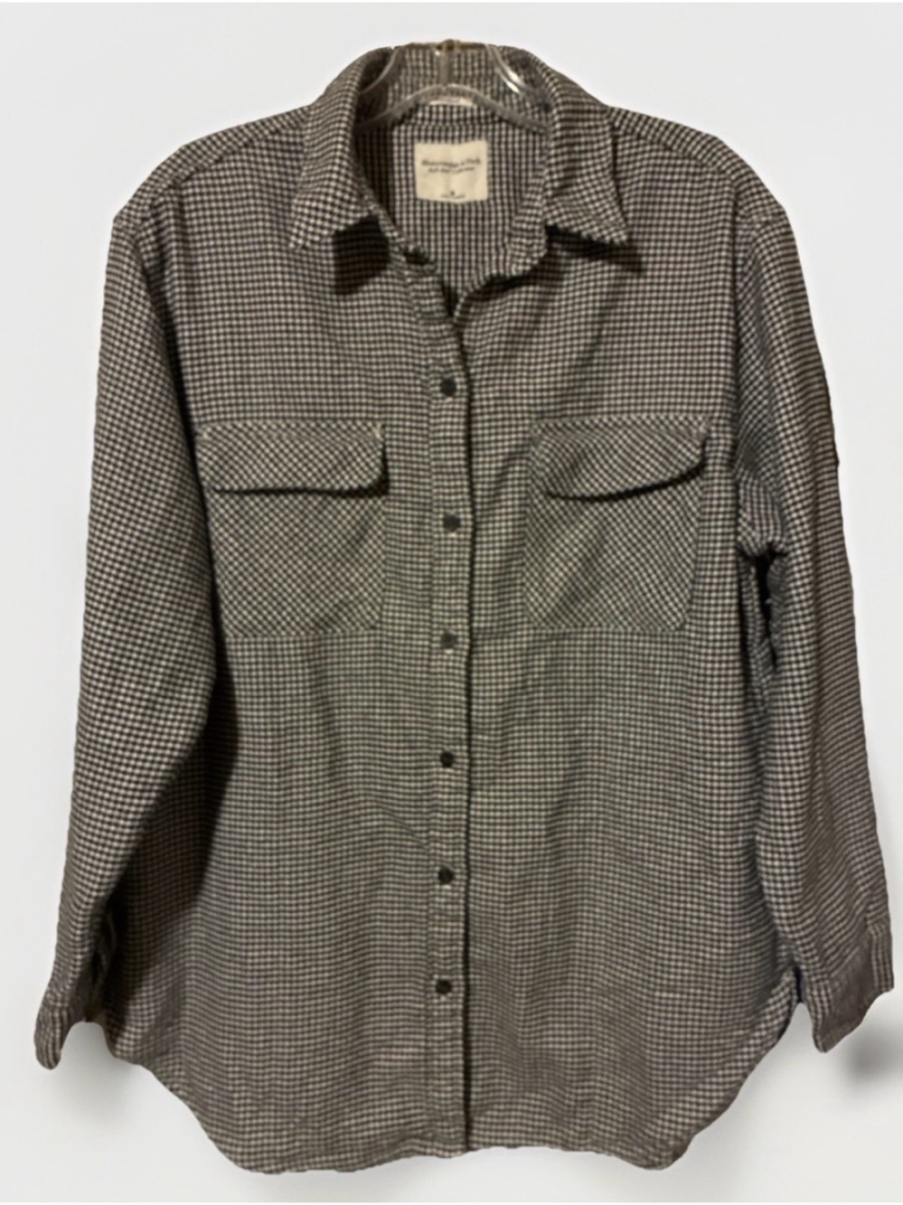 Abercrombie & Fitch-Woman’s Oversized Houndstooth Button-up Shacket Classic Sz M